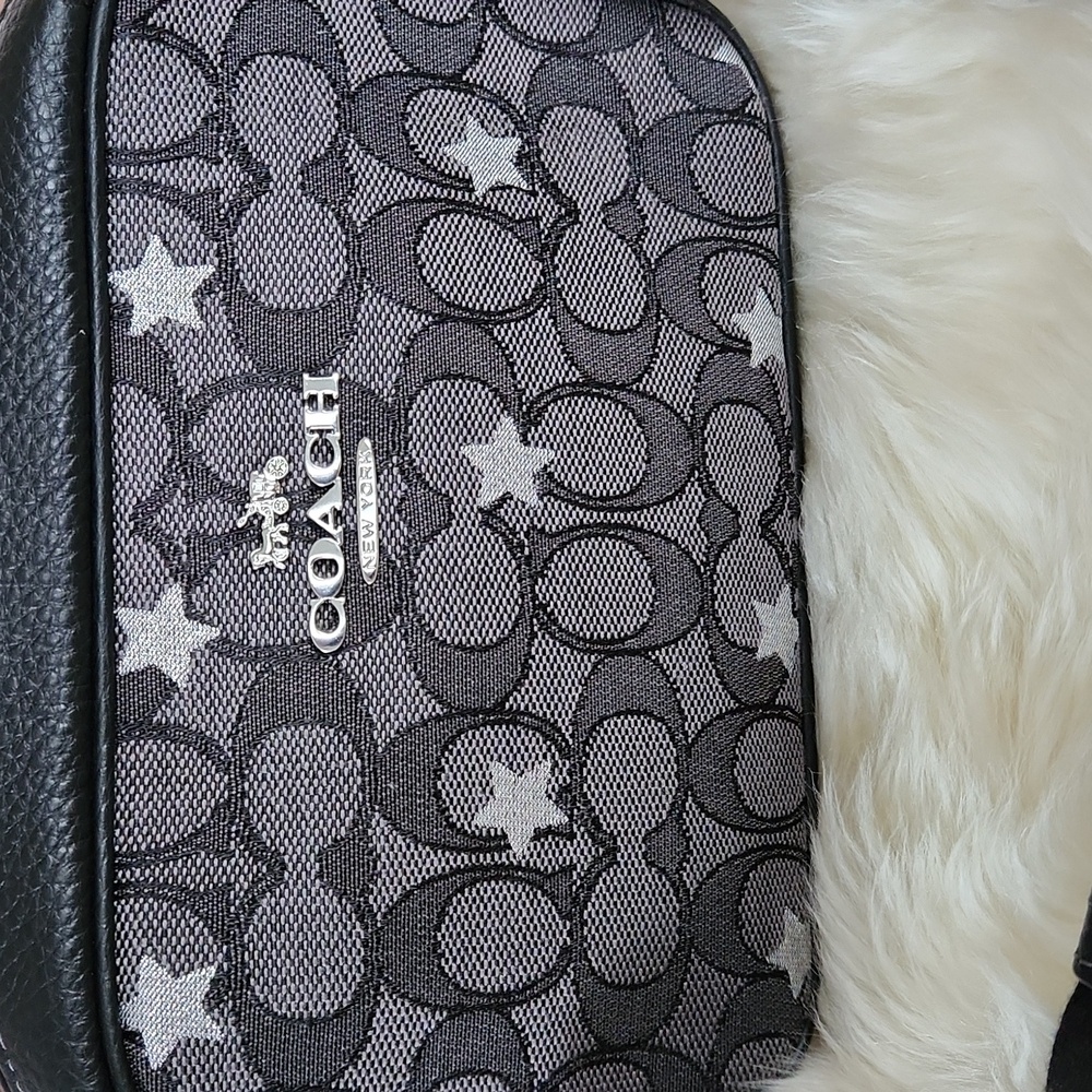 Gorgeous NWT Coach Star Emblem Jacquard Signature Mini Jamie Crossbody 🖤⭐️🎁 - Picture 2 of 16